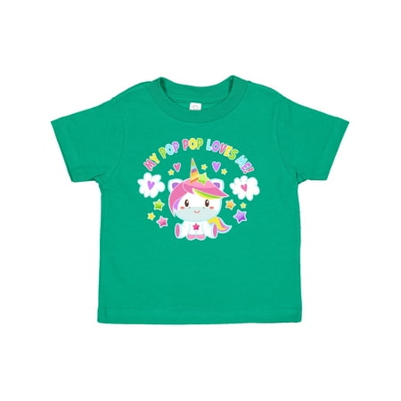 

Inktastic My Pop Pop Loves Me with Cute Rainbow Unicorn Gift Toddler Boy or Toddler Girl T-Shirt