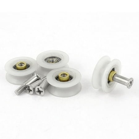 Sliding Roller Weights - 4 Pcs Nylon Roller Sliding Door Window Weight Pulley w Drive Head Screw