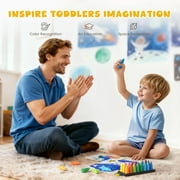 Jupitearth 24 Ct Non-Toxic Washable Rocket Crayons for Toddlers, Easy-to-Hold Gifts & Mess-Free Art Supplies for Little Hands,Back to School Supplies