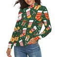 thumbnail image 2 of Snow Santa Gift Sock Christmas Pattern Women's Turtleneck Sweater Long Sleeve Ribbed Fitted Turtle Neck Casual Fall Winter Collection Top S, 2 of 4