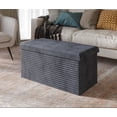 thumbnail image 2 of Home Design Florence Upholstered Folding Storage Bench with Foam Filled Seat, Multi-Purpose Rectangular Design for Seating, Footrest, or Hidden Storage in Living Room or Office, Gray, 2 of 3