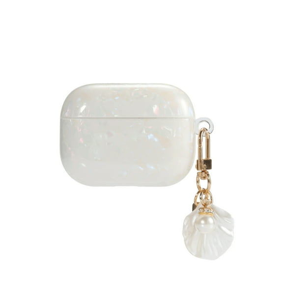 AirPods Case Opal Pearl, Caselix Cute Pearl Women Apple Airpods 2nd Gen Cover Case Protective Shockproof with Keychain for Apple AirPods Charging Case