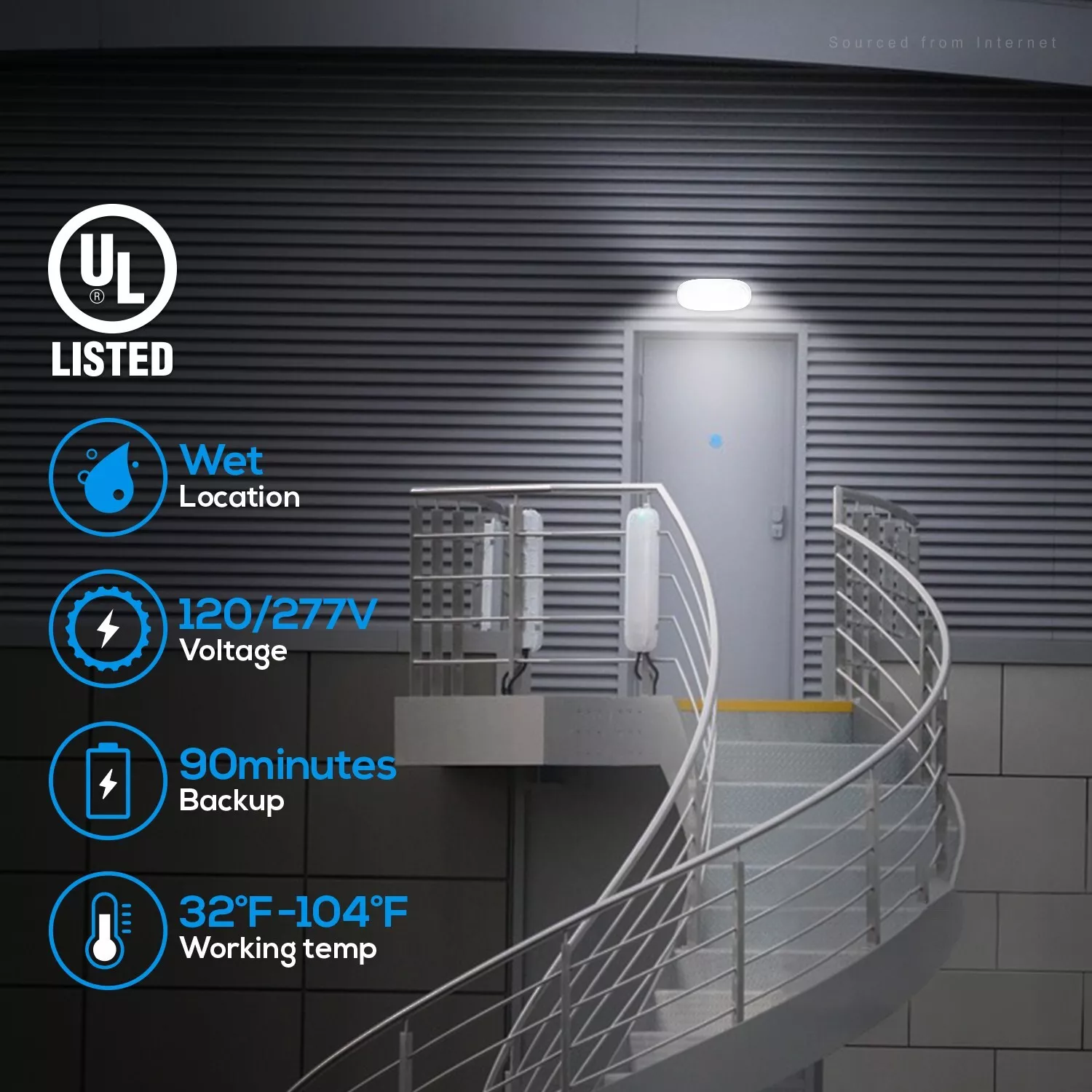 4 Pack UL Listed LED Emergency Lights with Battery Backup, Commercial Emergency Lights Fixtures, Two Adjustable Head LED Emergency Lighting for Mall School Restaurant Hotel