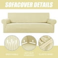 thumbnail image 5 of Stretch Loveseat Sofa Cover Slipcover,Couch Covers for 2 Cushion Couch Sofa Furniture Protector Sofa with Elastic Bottom for Kids and Pets,Jacquard Small Checked Pattern Fabric（with Velcro）, 5 of 9