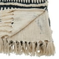 thumbnail image 2 of Saro Lifestyle Geometric Print & Fringed Cotton Throw Blanket Navy Blue, 2 of 4