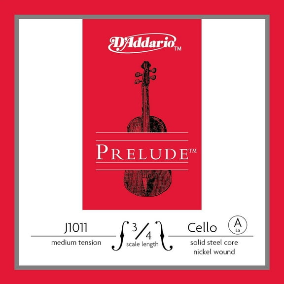 D'Addario Cello Rose String Prelude A-String J1011 3/4M Medium Tension