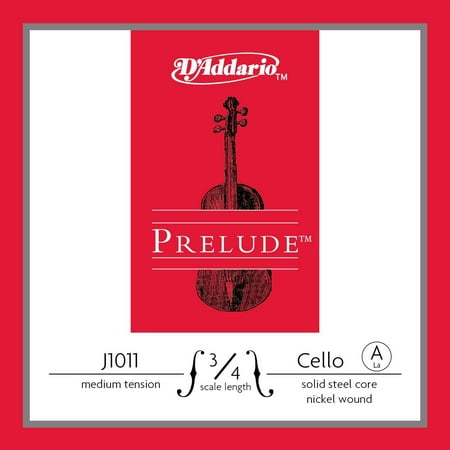 D'Addario Cello Rose String Prelude A-String J1011 3/4M Medium Tension