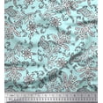 thumbnail image 1 of Soimoi Cotton Voile Fabric Leaves & Floral Block Print Fabric by The Yard 42 Inch Wide, 1 of 3