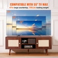 thumbnail image 3 of VEVOR Rattan TV Stand for 55" TV Entertainment Center with Rattan Door Walnut, 3 of 9