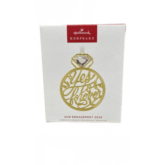 Hallmark Keepsake Our Engagement 2024 Metal Christmas Ornament New with Box