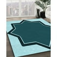 thumbnail image 2 of Ahgly Company Indoor Round Patterned Medium Teal Green Area Rugs, 6' Round, 2 of 6