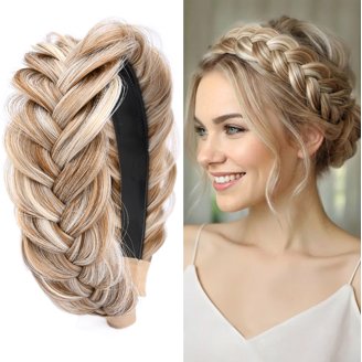 Synthetic Handmade Braided Headbands Hair Hoops Elastic Stretch Headwraps Amazon.com : BOBIYA 5 Strands Synthetic Hair Braided  main image 4