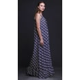 thumbnail image 3 of Bimba Navy Blue Floral Feathers & Anemone Spaghetti Strap Womens Sleepwear Nightgown Ladies Nightwear Nursing Sleep Dress Large, 3 of 5