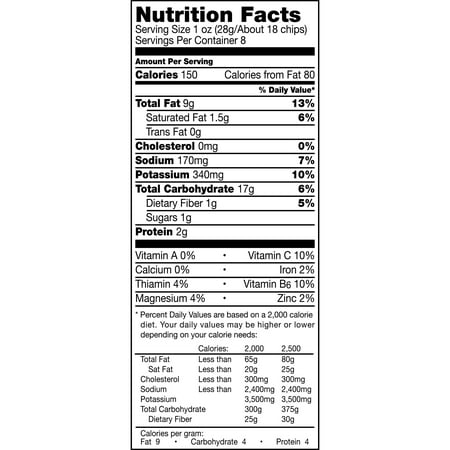 Kettle Cooked Lays Nutrition Facts - NutritionWalls