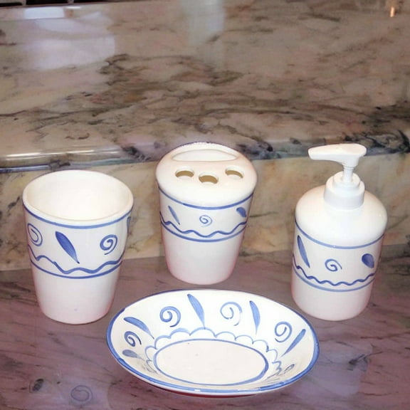 Vintage Porcelain Bath Set Soap Dish Dispenser Tumbler | Renovator's Supply