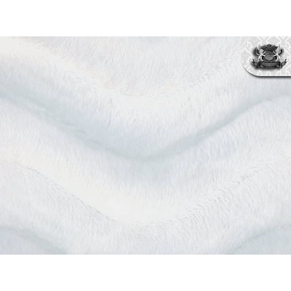 Velboa Wave Short Pile WHITE Faux/Fake Fur Fabric BTY