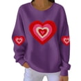 thumbnail image 2 of Yuyuzo Chandails en Molleton pour Femmes Saint-Valentin T-Shirts Graphiques Hauts Décontractés Manches Longues Col Rond Mode Chandail, 2 of 5