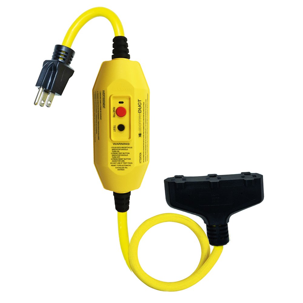 GFCI Inline 15 Amp with 2 FT Triple Tap Cord Electriduct Walmart