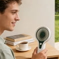 thumbnail image 4 of Ventilador de mano | Ventilador personal portátil con 3 velocidades | Mini ventilador recargable por USB para viajes, oficina y hogar | Ventilador de refrigeración ligero y compacto, 4 of 6