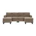 thumbnail image 2 of Hommoo Corduroy U shape Modular 4-Seat Sectional Sofa with Movable Ottoman, Living Room Furniture Set for Home, Camel, 2 of 9