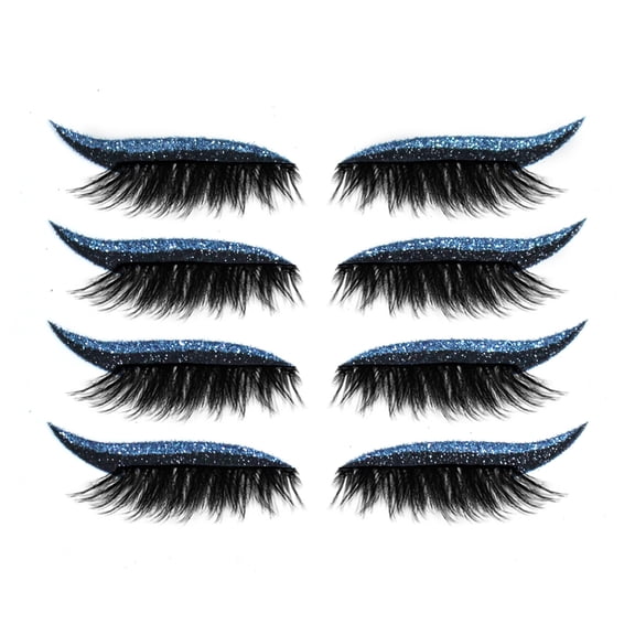 Kokovifyves Clearance Beauty and Makeup 4Pairs Reusable Eyelid and Eyelash Stickers Makeup instant Easy Application