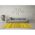 thumbnail image 3 of Ahgly Company Machine Washable Indoor Square Solid Yellow Modern Area Rugs, 8' Square, 3 of 4