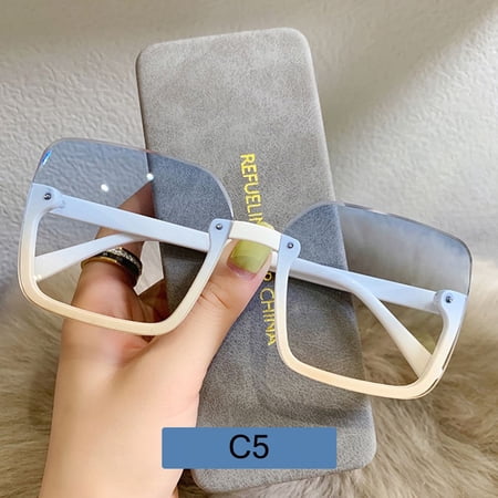 Fashion UV400 Classic Driver Goggles Oversized Sunglasses Eyewear for Lady Women Square Sun Glasses Big Frame C5