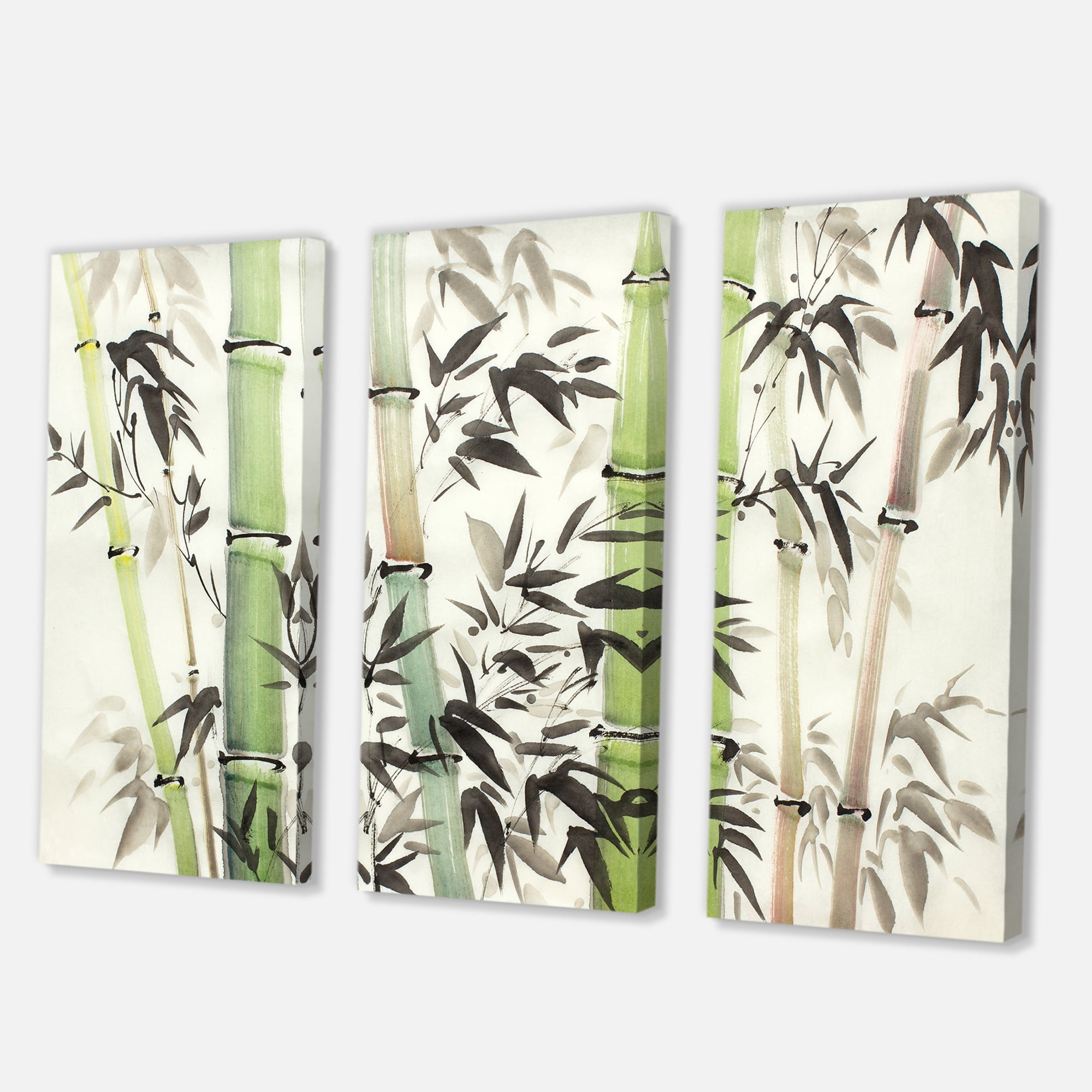Designart ' The Forest of Bamboo Branches II ' Lake House Canvas Wall Art Print