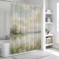 thumbnail image 6 of Rustic Landscape Bathroom Shower Curtains with 12 Hooks Polyester Waterproof Shower Curtain for Stalls and Bathtubs Vintage Farmhouse Nature Lake Wildflower Decorative Bathroom Curtain 66x72 Inches, 6 of 9