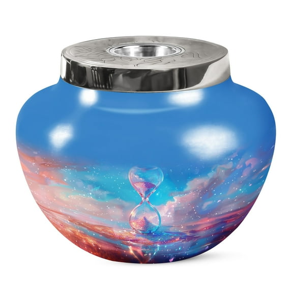 JAGSHASHI The Cosmic Hourglass Human Urn - Funeral Urn For Mom & Dad - Large Urn For Ashes Burial - Memorial Urns - Large Decorative Urn - Cremation Urns For Adult Ashes Women - 7 Inch