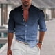 thumbnail image 1 of Camisa de hombre nueva con cuello abotonado de color claro de manga larga , camisa casual de calle cómoda y de moda, talla grande XS-, 1 of 6