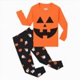 thumbnail image 6 of TOWED22 Toddler Boys Girls Halloween Pajamas Pumpkin Print PJs Sleepwear Cute Print Pant Sets Kids Jammies(Black,7-8 Y), 6 of 9