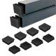 thumbnail image 1 of Uxcell 30-Pack Tapas de extremo de tubería cuadrada, tapones de tubo de plástico de 2 pulgadas/50 mm para tubo metálico cuadrado/patas de silla [Negro], 1 of 1