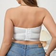 thumbnail image 3 of FAHXNVB Women's Plus Size Button Front Bandeau Bra Solid Color Strapless Wireless Bras Comfortable Seamless Non Slip Push Up Invisible Bra, 3 of 8