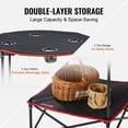 thumbnail image 7 of Folding Camping Table, Outdoor Portable Side Tables, Lightweight Fold Up Table, 600D Oxford Fabric & Steel Ultra Compact Work Table with Large Storage & Carry Bag, For Beach Picnic, 28.3"x24", 7 of 7