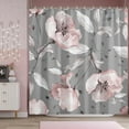 thumbnail image 2 of Extra Long Pink Flower Shower Curtain 72 x 84 Inch，Floral Botanical Shower Curtain for Bathroom Decor, Wildflower Herb Shower Curtain with 12 Hooks, 2 of 6
