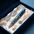 thumbnail image 6 of Linnome Beautiful Ocean Themed Rollerball Pen Vintage 2D Printed Design - Elegant Marine Pattern Writing Pen 2ml Refill - Collectible Sea Life Ballpoint Pen for Office Business Gift, 6 of 7