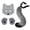 Gray, variant on MInHoues Halloween Plush Fox Tail and Mask Set, Furry Animal Paw Gloves for Cosplay, Complete Halloween Costumes Accessories for Adults, Dress Up Party Props, Coffee