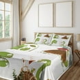 thumbnail image 2 of Ambesonne Animal Fitted & Top Sheet Set with Shams, Snake Frog Chameleon Reptile, Green Brown and Red, 2 of 5