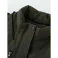 thumbnail image 3 of GGleaf Women's Plus Size Quilted Winter Coat Warm Puffer Jacket Thicken Parka with Removable Hood Army Green 2X, 3 of 10