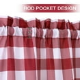 thumbnail image 3 of GlowSol 56"W x 15"L Cafe Valances Buffalo Check Valance Light Filtering Kitchen Curtain Valance for Bathroom, Red White, 1 Panel, 3 of 6