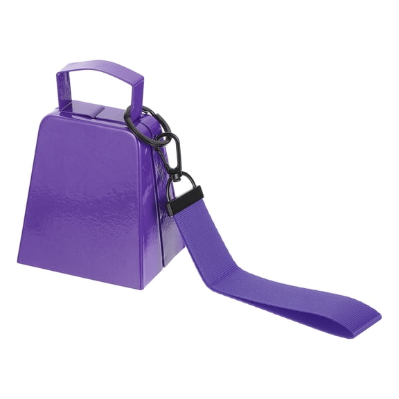 Cowbells for Sporting Events, 4 Inch Cow Bells for Football Games with Handle Wrist Strap for Competition, Purple
