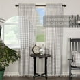 thumbnail image 4 of VHC Brands Farmhouse Window Annie Buffalo Check White Lined Curtain Panel Pair, 84x40, Grey, 4 of 8