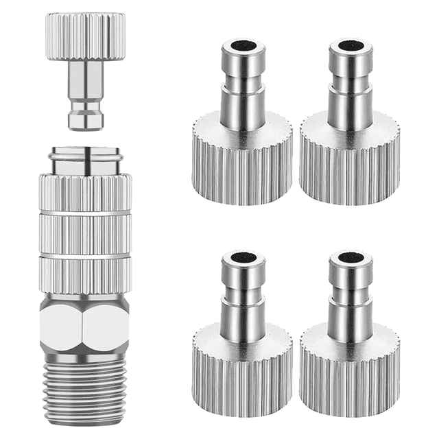 Airbrush Quick Disconnect Coupler Release Fitting Adapter Kit with 5 Pcs 1/8inch Female Connectors and 1 Male Adaptor