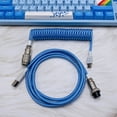 thumbnail image 5 of 5 Wire Coiled Spring Cable Double Sleeve USB Braided Cable Fast Charger Mechanical Keyboard Coiled Cable, 5 of 5