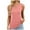 Pink, variant on Timegard Summer Tank Tops for Women Notched V Neck Solid Color Fitting Comfy Casual Sleeveless Tops