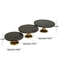 thumbnail image 3 of DecMode 14", 12", 10"W Dark Brown Mango Wood Cake Stand with Gold Aluminum Bases, 3-Pieces, 3 of 7