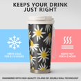 thumbnail image 2 of 18oz Travel Coffee Mug, 316 Stainless Steel Vacuum Insulated Tumbler with 2-in-1 Straw Lid & Strap, Daisy Floral Print, 2 of 6