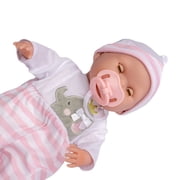 JC Toys Nonis Boutique 15 Realistic Pink Soft Body Baby Doll with Open/Close Eyes |10 Piece Gift Set with extra outfit & Accessories | Ages 2+