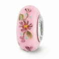 thumbnail image 1 of FB Jewels Ster.Silver Reflections Pink Hand Painted Hope Floral Fenton Glass Bead, 1 of 4